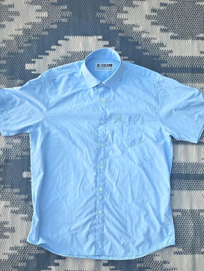 Dixon Performance Bamboo Series Short Sleeve Shirt in Blue Large Like New